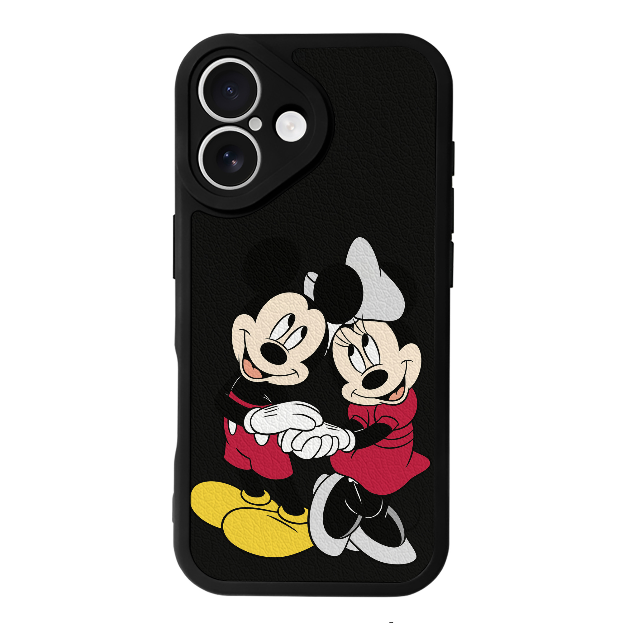 （画像用） ミッキーマウス Mickey Mouse 【iPhone 16シリーズ対応】シリコンスマホケース（レザー調） 材質：シリコン
